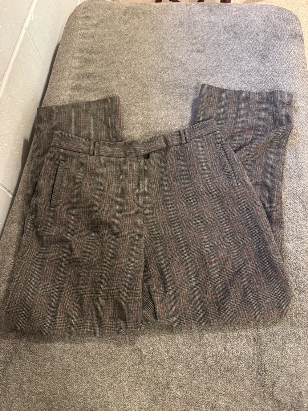 Brown Plaid Dress Pants